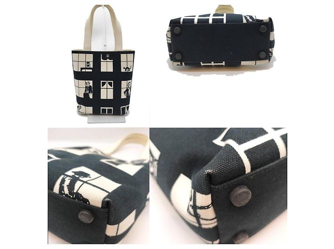 Borsa Tote Chanel Windows Line Nero Crudo - vista 2