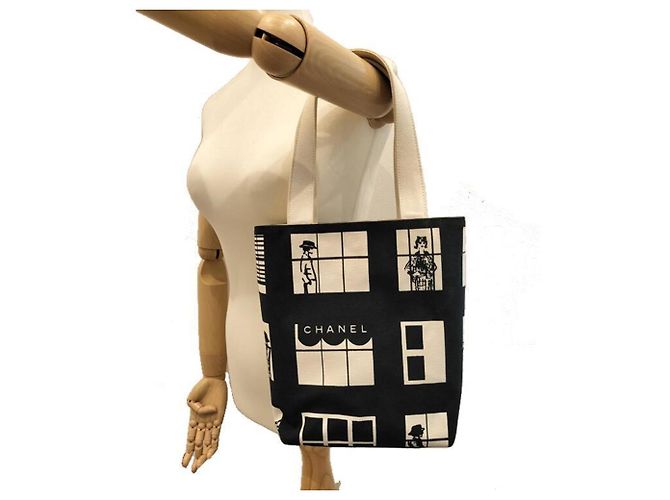 Borsa Tote Chanel Windows Line Nero Crudo - vista 5