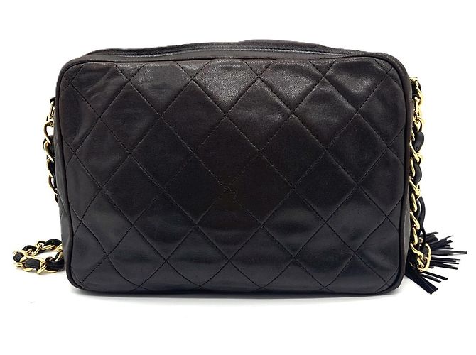 Timeless Borsa a tracolla con catena Chanel Matelassé in pelle d'agnello Marrone scuro - vista 2