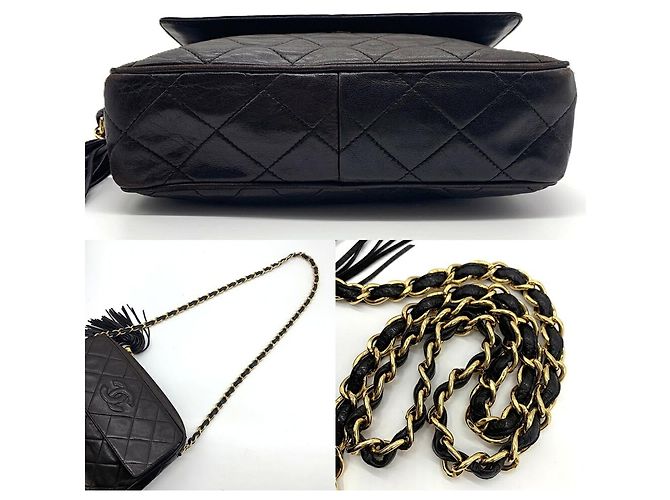 Timeless Borsa a tracolla con catena Chanel Matelassé in pelle d'agnello Marrone scuro - vista 4