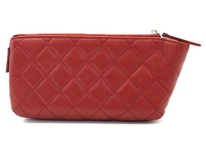 Pouch Chanel Matelassé in pelle di agnello Rosso - vista 2