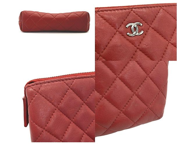 Pouch Chanel Matelassé in pelle di agnello Rosso - vista 4