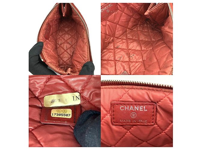 Pouch Chanel Matelassé in pelle di agnello Rosso - vista 6