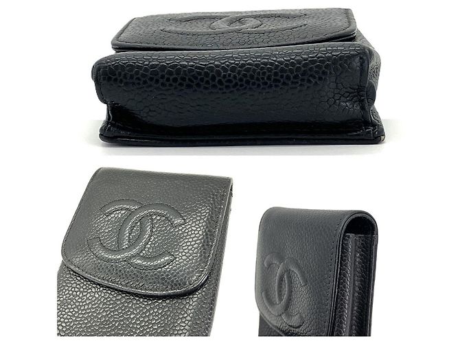 Chanel Black Grained Calfskin Cigarette Case - view 4