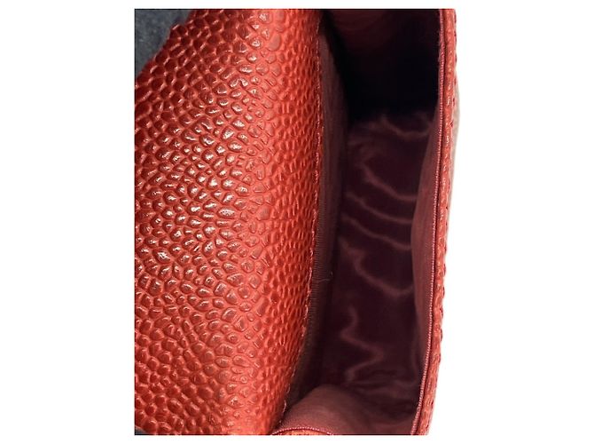 Chanel Red Grained Calfskin Cigarette Case - view 5