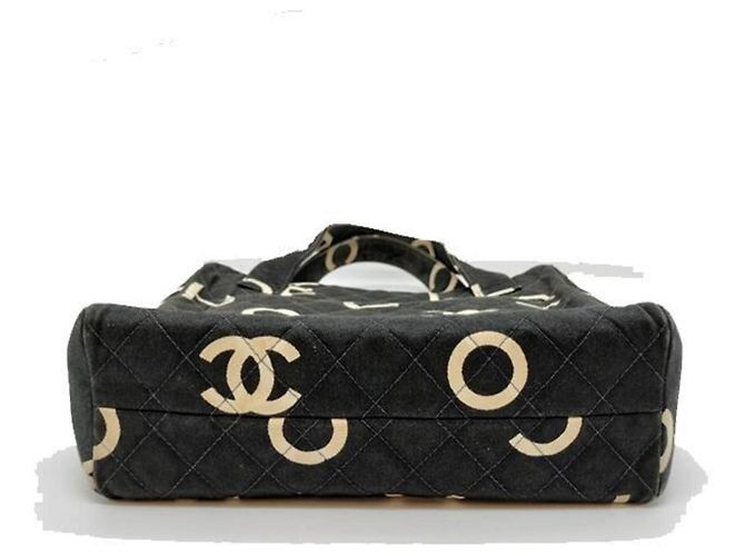 Mini borsa tote Chanel Nero Bianco - vista 3