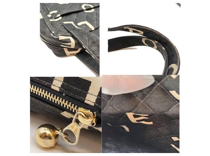 Mini borsa tote Chanel Nero Bianco - vista 5