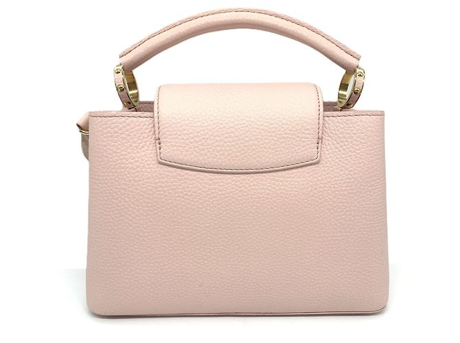 Borsa Louis Vuitton Capucines BB in rosa e bianco - vista 2