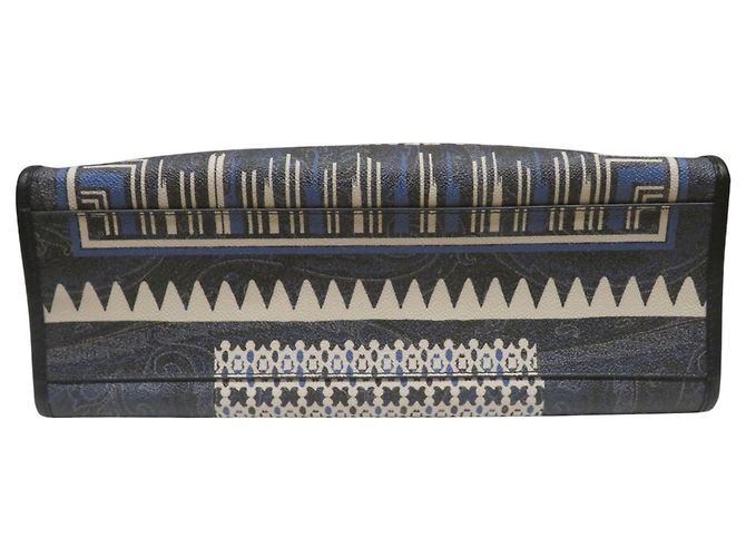 Borsa Tote Etro Paisley x Bandana Marrone Nero Blu - vista 3