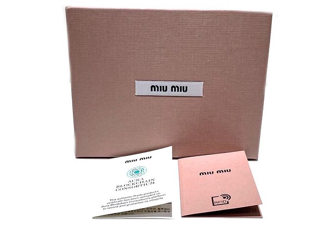 Monedero Miu Miu de piel, Light Blue Gray Azul claro - vista 4