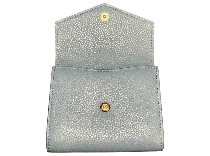 Monedero Miu Miu de piel, Light Blue Gray Azul claro - vista 7