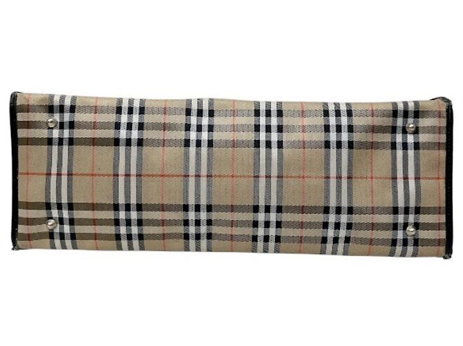 Bolso Tote Burberry Nova Check Negro Beige - vista 3