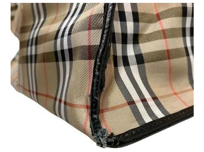 Bolso Tote Burberry Nova Check Negro Beige - vista 9