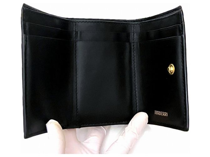 Cartera tri-fold de piel Burberry Negro - vista 3