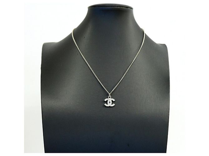 Chanel Silberkette mit Strass - Ansicht 6