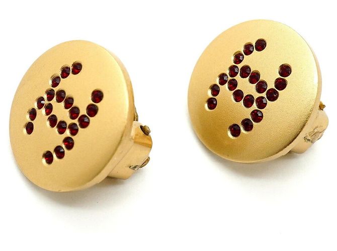 Pendientes de clip Chanel Oro y Rojo Roja Dorado - vista 2