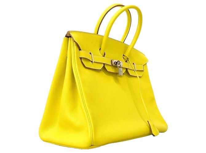 Hermès Borsa Hermes Birkin 35 Candy D'oro Grigio - vista 2