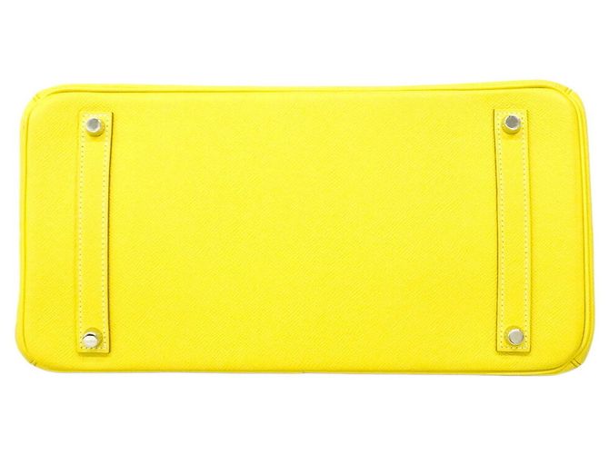 Hermès Borsa Hermes Birkin 35 Candy D'oro Grigio - vista 3