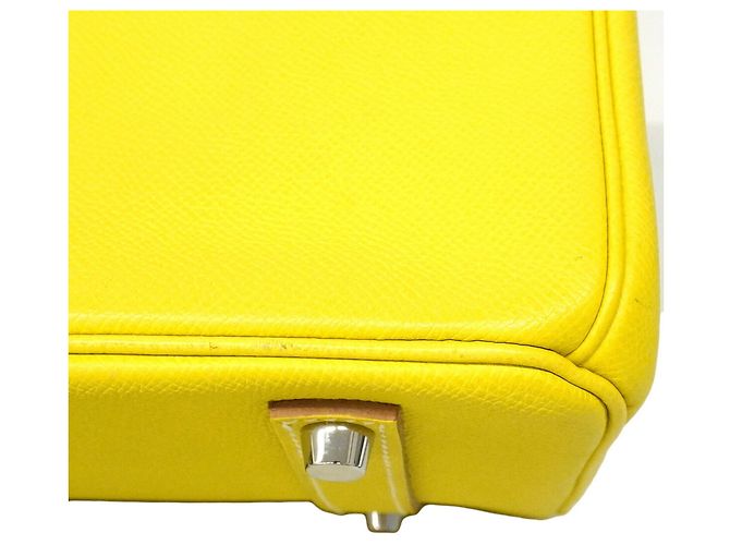 Hermès Borsa Hermes Birkin 35 Candy D'oro Grigio - vista 8