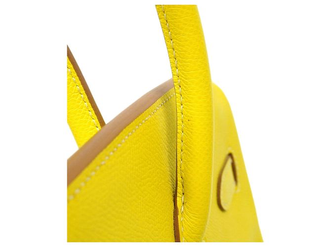 Hermès Borsa Hermes Birkin 35 Candy D'oro Grigio - vista 9