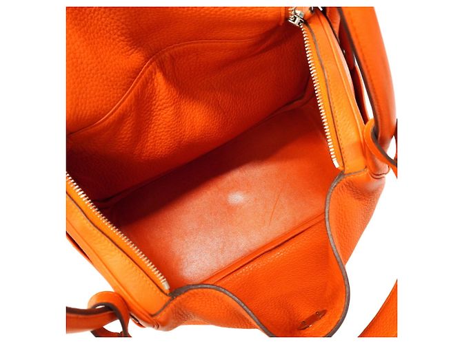Hermès Sac à main Hermes Lindy 30 Orange - vue 4