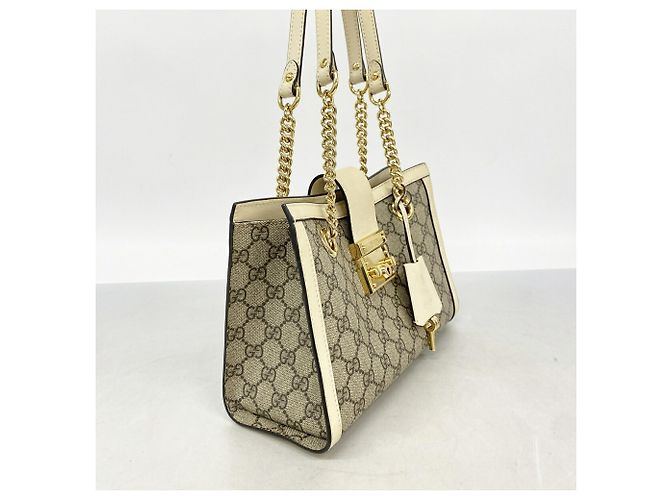 Borsa Tote Gucci Padlock GG Small Marrone Bianco - vista 2