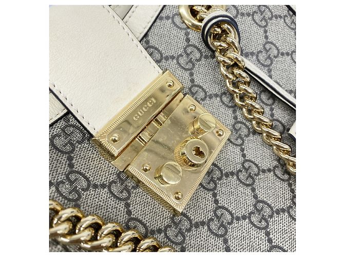 Borsa Tote Gucci Padlock GG Small Marrone Bianco - vista 8