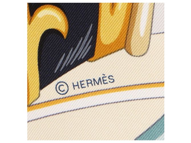 Silk In Hermès Hermes Carre 90 HARNAIS DE COEUR Schal Mehrfarben Roh Marineblau - Ansicht 2