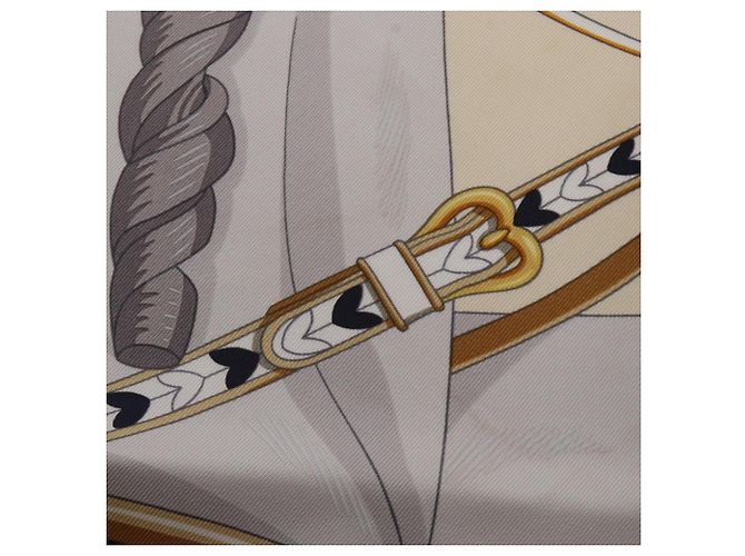 Silk In Hermès Hermes Carre 90 HARNAIS DE COEUR Schal Mehrfarben Roh Marineblau - Ansicht 6