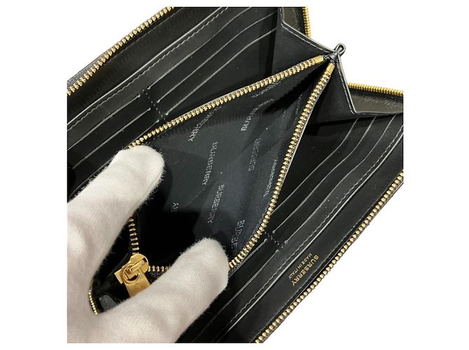 Portafoglio lungo Burberry in pelle nera Nero - vista 6