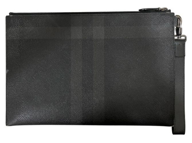 Borsa a pochette Burberry London Check da uomo Grigio antracite - vista 2