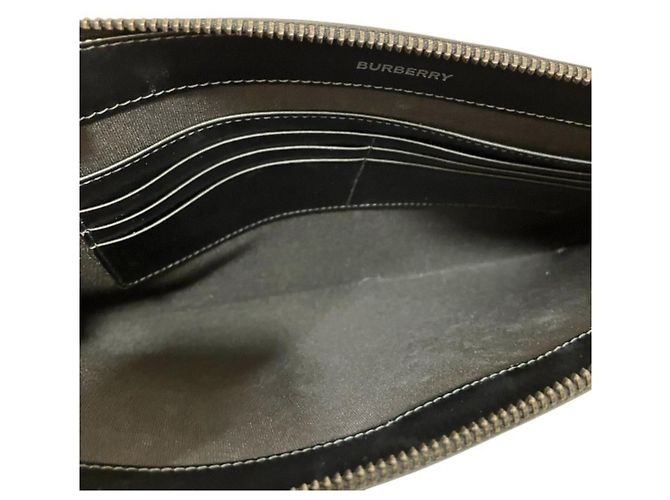 Borsa a pochette Burberry London Check da uomo Grigio antracite - vista 6