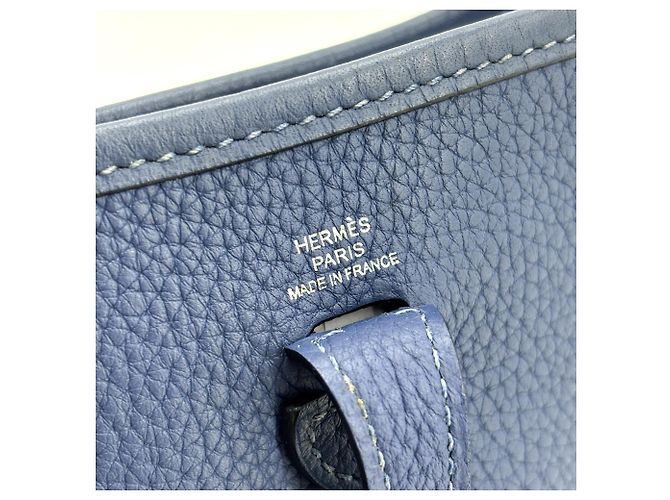 Hermès Borsa Hermes Evelyne Gen III Clemence TPM Blu - vista 6