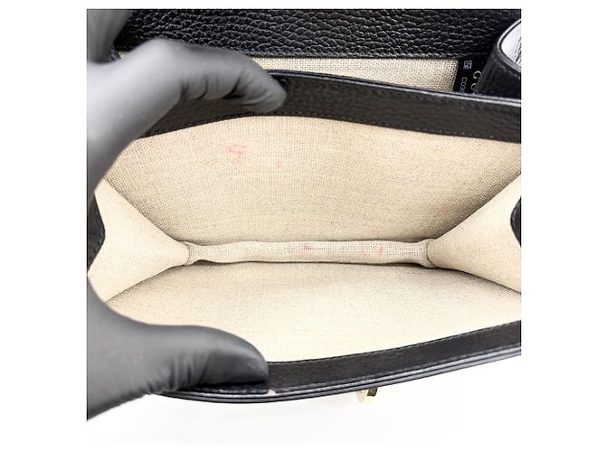 Gucci Interlocking Leather Small Noir - vue 5