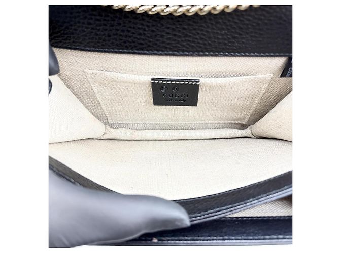 Gucci Interlocking Leather Small Noir - vue 6