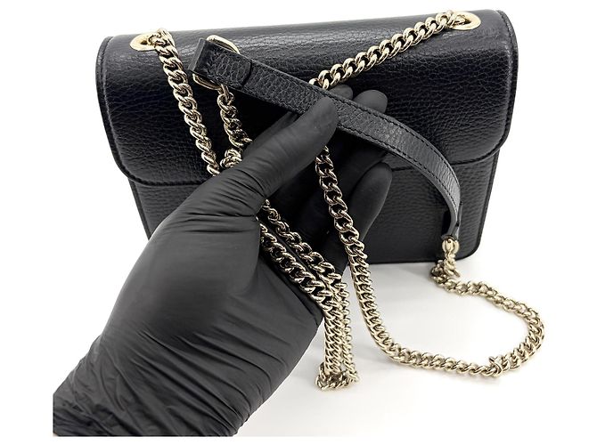 Gucci Interlocking Leather Small Noir - vue 7