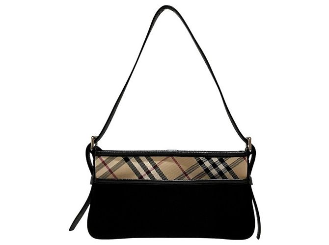 Borsa a mano e a tracolla Burberry Nova Check Nero Beige - vista 2