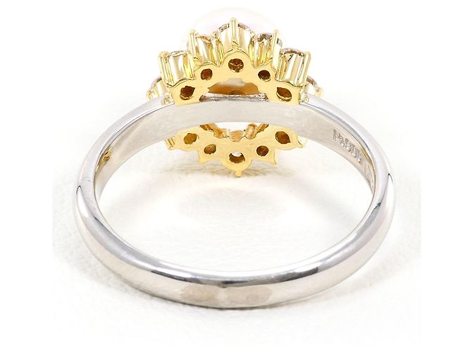 Anello Seiko Nina Ricci in platino PT900 e oro giallo Bianco - vista 3