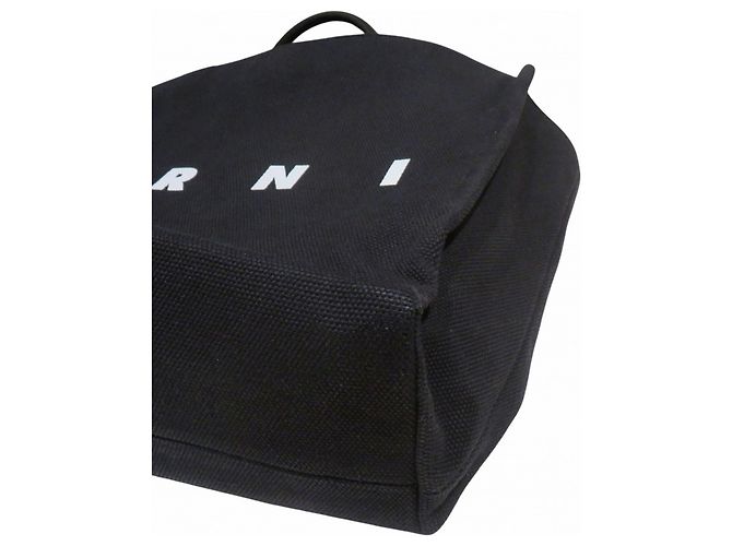 Marni Shopper-Bag aus schwarzer Baumwolle - Ansicht 6