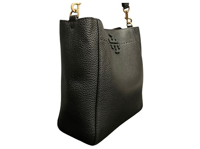 Tory Burch MacGraw Medium Bucket Bag Negro - vista 7