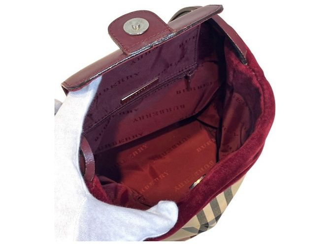 Bolso Burberry Nova Check Beige Burdeos - vista 5