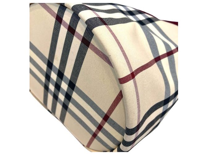Bolso Burberry Nova Check Beige Burdeos - vista 6