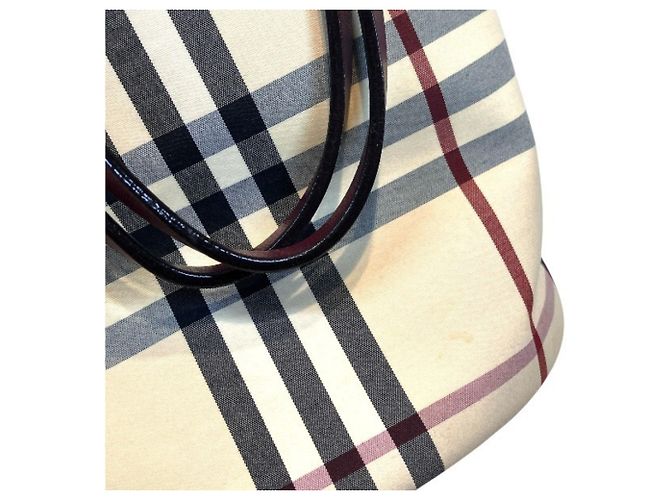 Bolso Burberry Nova Check Beige Burdeos - vista 9