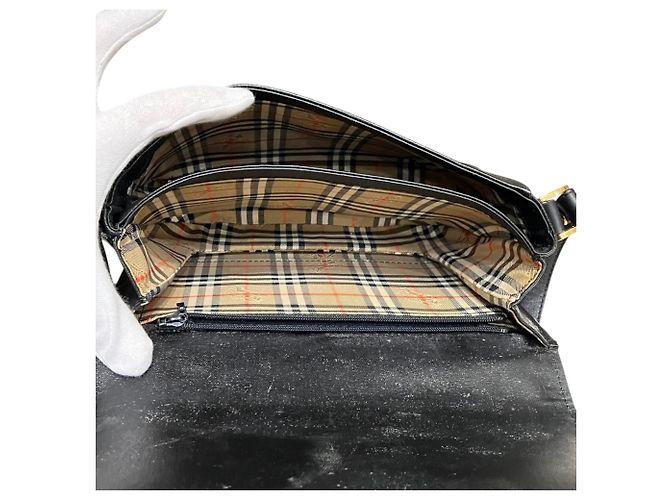 Borsa a tracolla in pelle Burberry Nero - vista 8