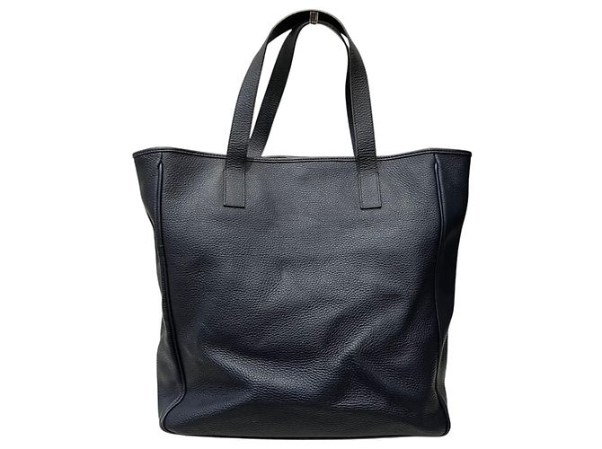 Burberry Leder-Tote-Bag Marineblau - Ansicht 2