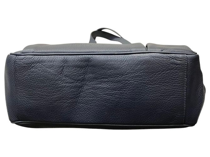 Burberry Leder-Tote-Bag Marineblau - Ansicht 3