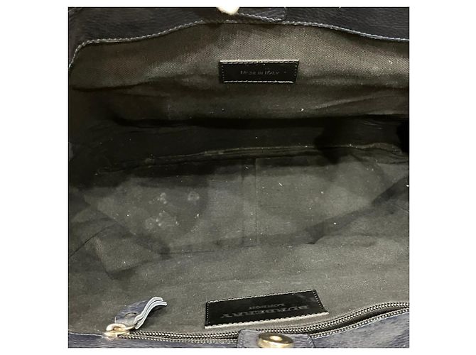 Burberry Leder-Tote-Bag Marineblau - Ansicht 5