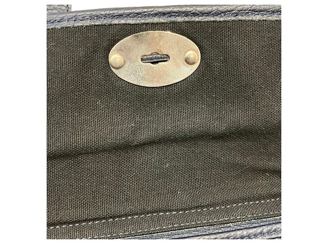 Burberry Leder-Tote-Bag Marineblau - Ansicht 9