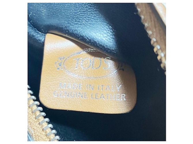 Borsa a mano Tod's beige in pelle e tela - vista 4