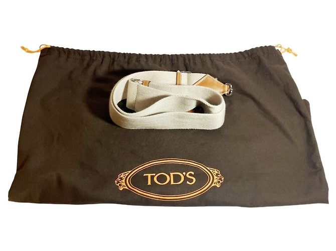 Borsa a mano Tod's beige in pelle e tela - vista 5